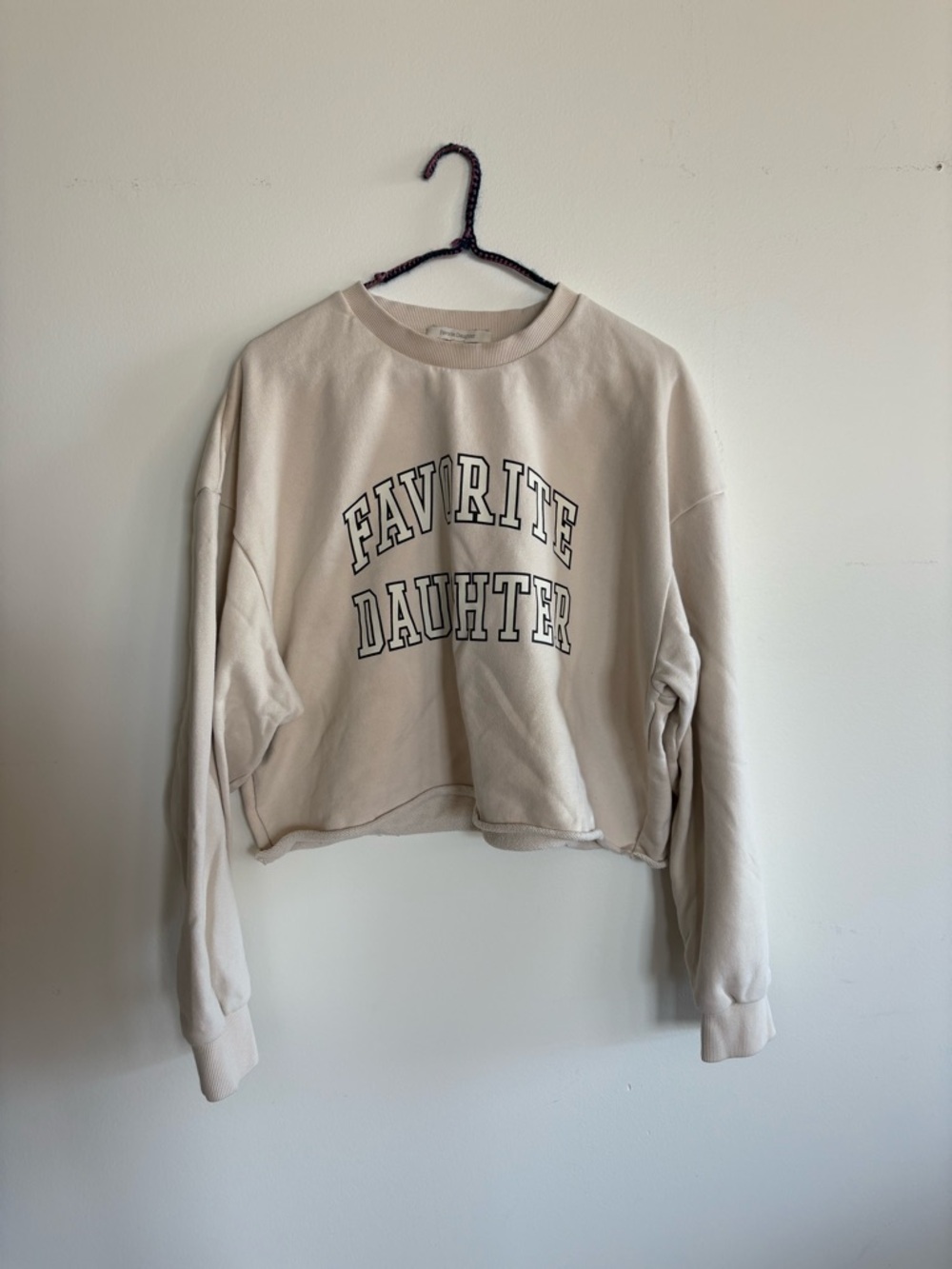 Favorite Daughter Cropped Sweatshirt in Cream
